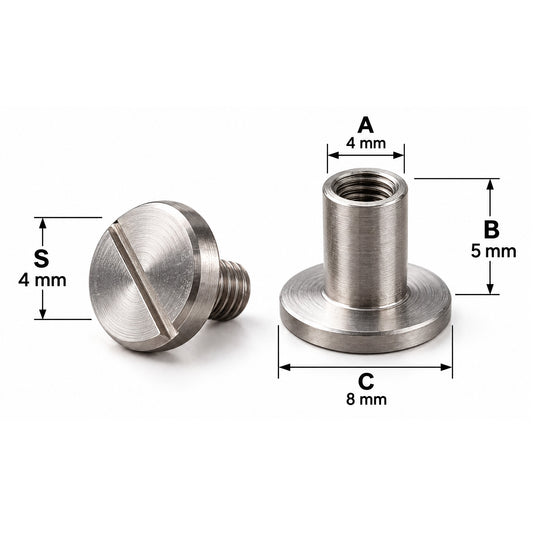 Šroubovací nýty 8/5 mm - stříbrné - nerezová ocel – CraftPoint