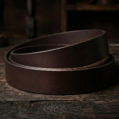 Sedlářský řemen z pravé kůže 3,0-3,5mm, 130-140cm, 15-80mm - Tmavě hnědá – CraftPoint